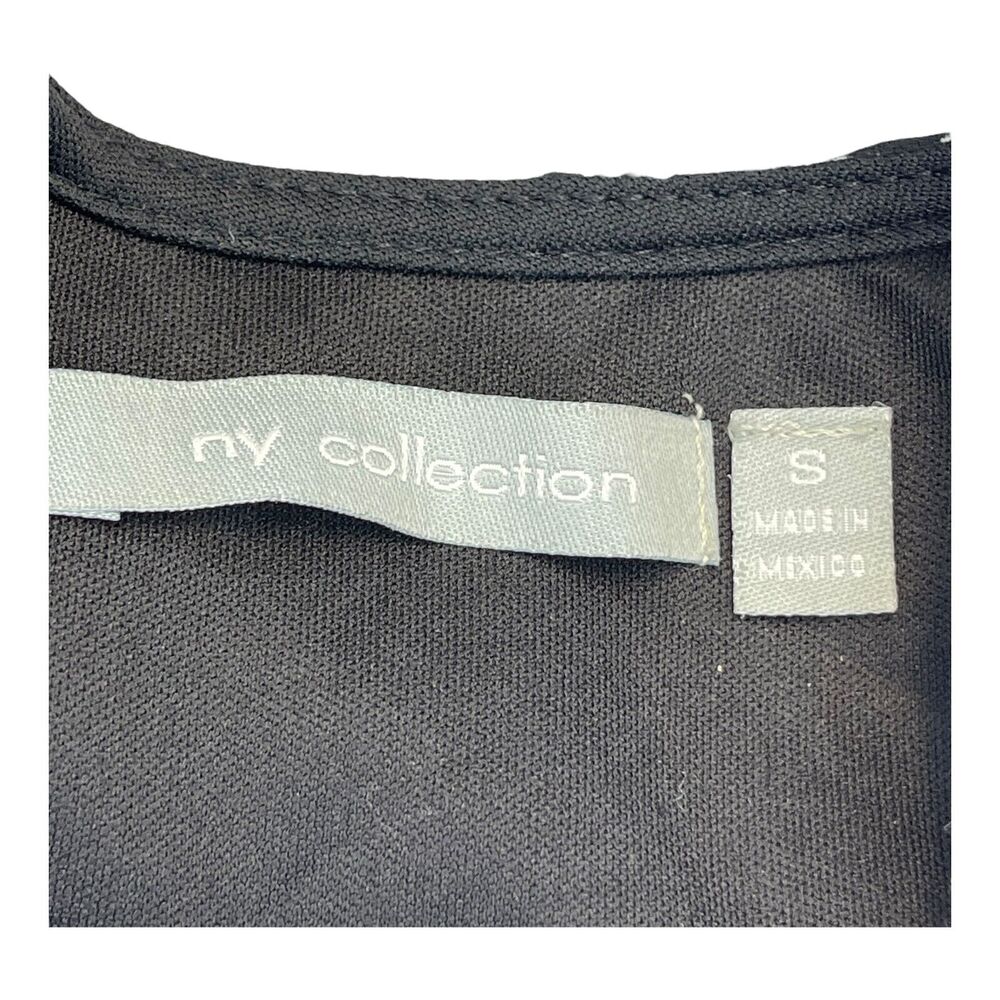 Ny Collection Maxi Dress Girls Small Black White Geometric Crochet Neck Back Zip - Picture 3 of 7